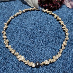 Black Fresh Water Pearl Shell Necklace